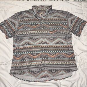 Huk Kona Kia Shirt Mens Large Multicolor  Button Down Short Sleeve Chest Pocket